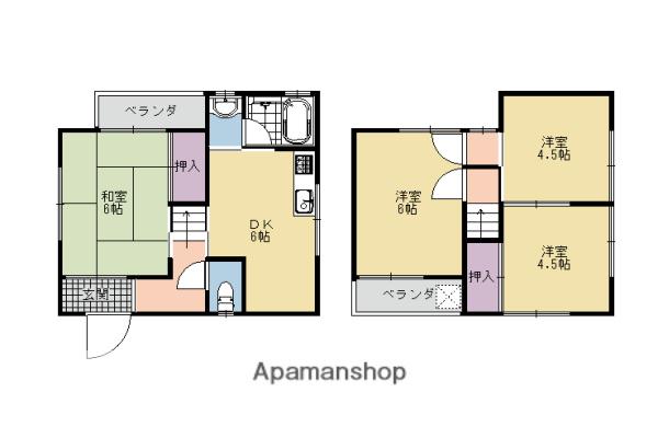 京阪電気鉄道宇治線 六地蔵駅(京阪) 徒歩8分 2階建 築39年(4DK)の間取り写真