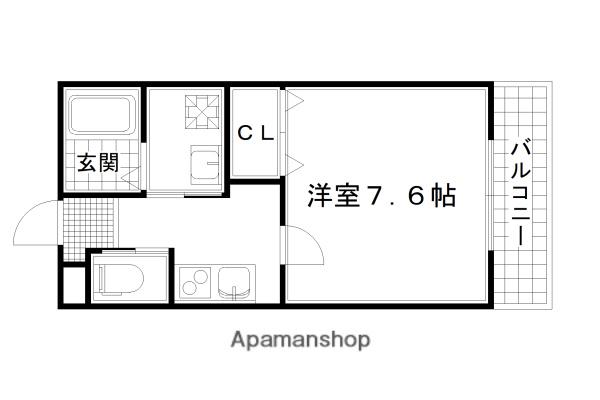 SALA墨染(1K/1階)の間取り写真