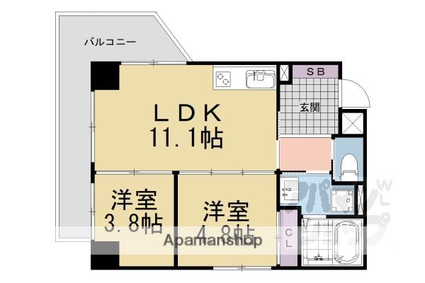 INSIGHT REPOS YAMASHINA NAGITS(2LDK/6階)の間取り写真