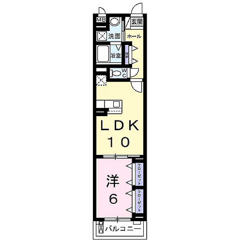 PARK SIDE ケヤキⅡ(1LDK/3階)の間取り写真