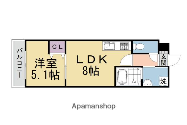 CULTI京都六地蔵(1LDK/1階)の間取り写真