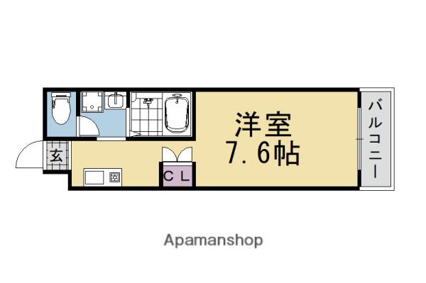 オーシャンズ西向日(1K/3階)の間取り写真