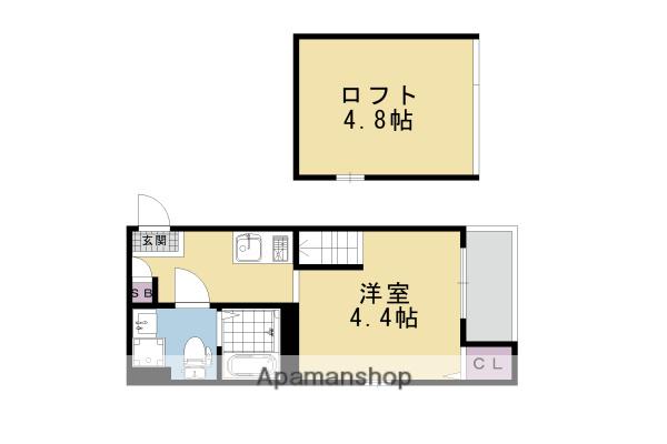 サンライズ十条(1K/2階)の間取り写真