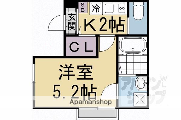 クリビア(1K/3階)の間取り写真