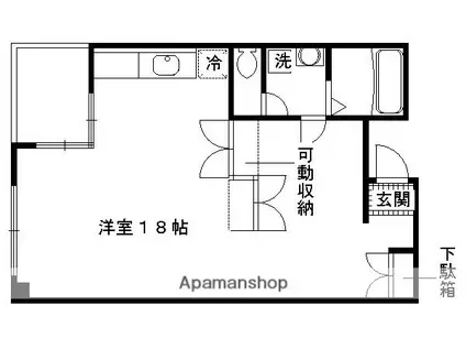 ディスティ桃山(ワンルーム/2階)の間取り写真
