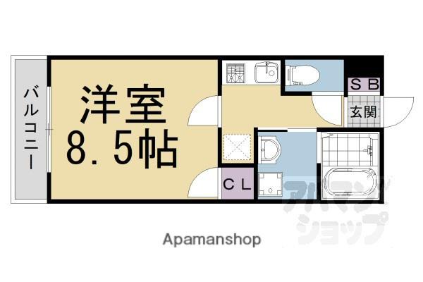 CREDOR 伏見丹波橋(1K/2階)の間取り写真