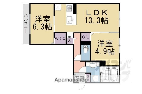 SINFONIA(2LDK/2階)の間取り写真