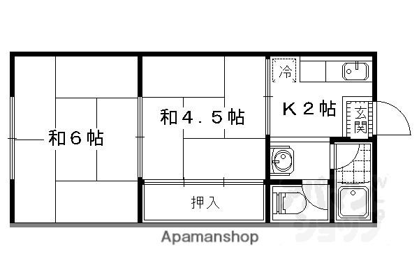カーサ坂脇(2K/1階)の間取り写真