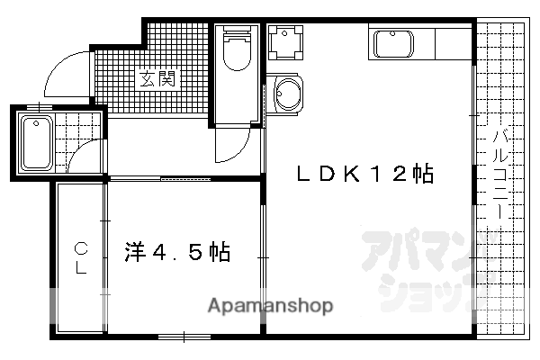サンクレオ西野(1LDK/1階)の間取り写真