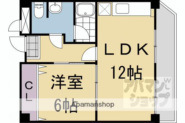 コーポきよみず(1LDK/3階)の間取り写真