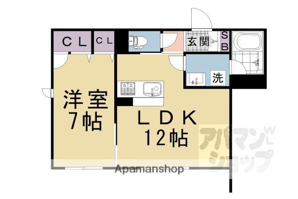 LATOUR桃山(1LDK/1階)の間取り写真