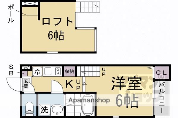 KSテラス(1K/1階)の間取り写真