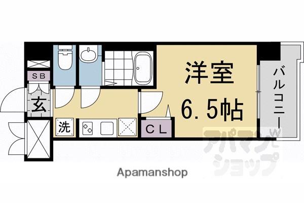 プレサンスTHE KYOTO 新町通(1K/3階)の間取り写真