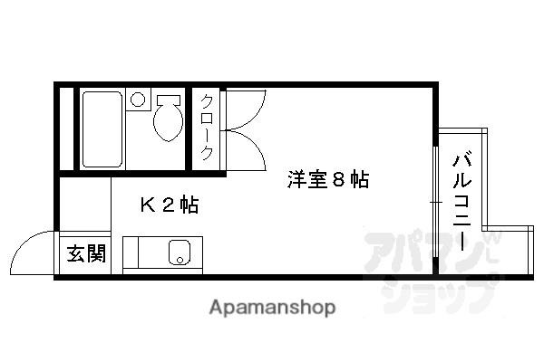 大久保ガーデンヒルズ(1K/3階)の間取り写真