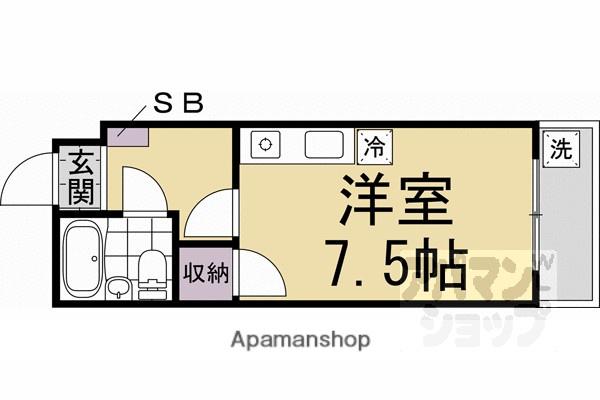 ジョイフルFORTUNE(ワンルーム/2階)の間取り写真