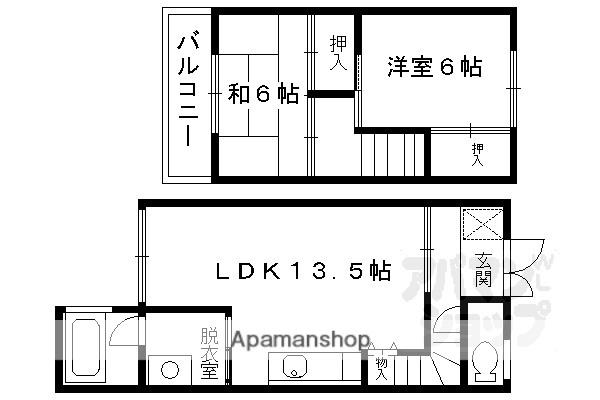 檜尾テラスハウス(2LDK)の間取り写真