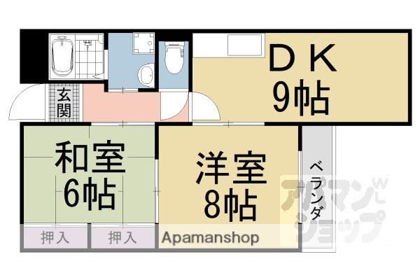 木幡グリンハイツ(2LDK/1階)の間取り写真