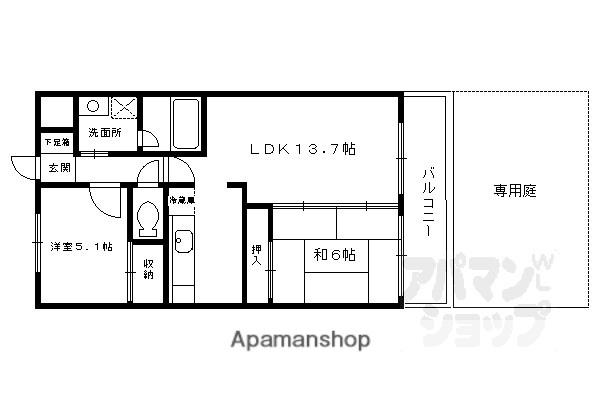 CASA MILA(2LDK/1階)の間取り写真