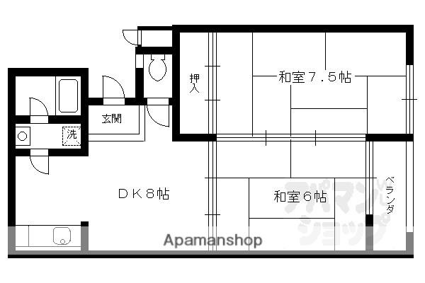 大北マンション(2DK/3階)の間取り写真