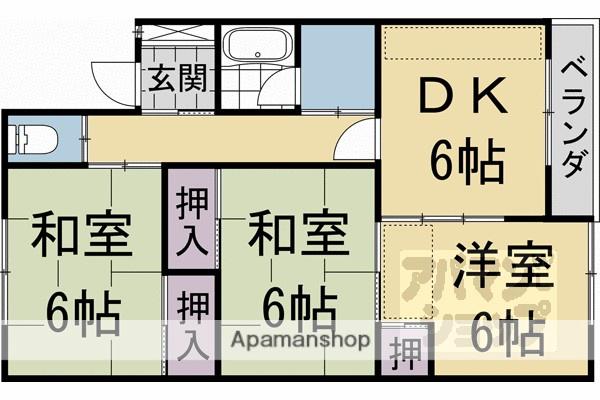 ハイツ竹風(3DK/3階)の間取り写真