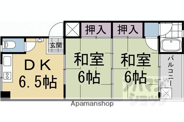 村井マンション(2DK/2階)の間取り写真
