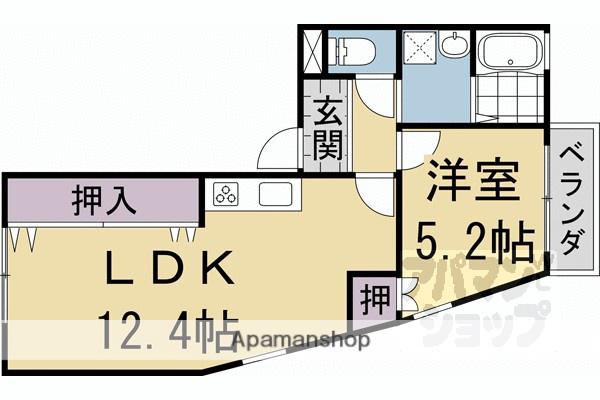 ハイツ糀屋II(1LDK/2階)の間取り写真