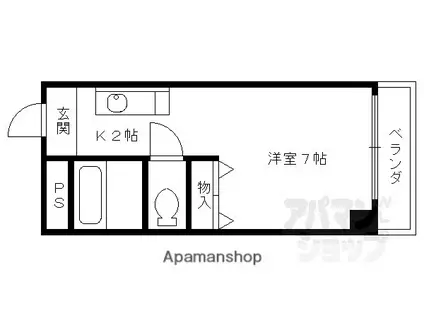 山下マンション(1K/2階)の間取り写真