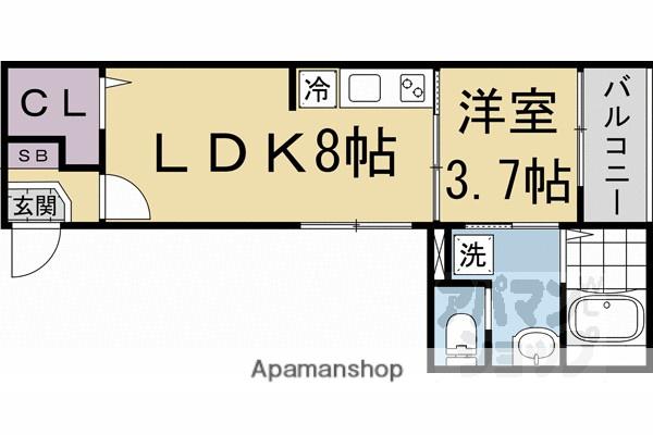 エクセルシア6番館(1LDK/2階)の間取り写真