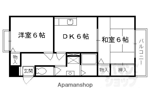 メイプルリーフII(2DK/2階)の間取り写真