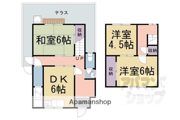 京阪電気鉄道京津線 四宮駅 徒歩4分 2階建 築55年(3DK)の間取り写真