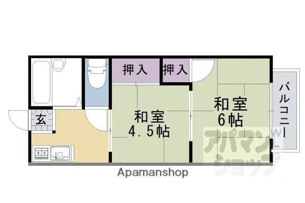 サンシティ・フジト(2DK/2階)の間取り写真