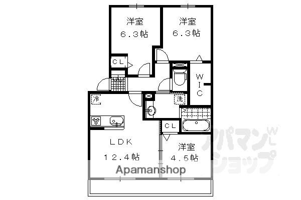 ウチカイト(3LDK/1階)の間取り写真