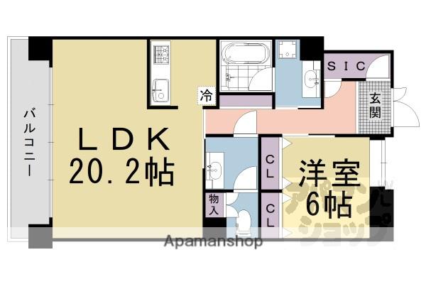 ES-GRANDE京都長岡天神(1LDK/2階)の間取り写真