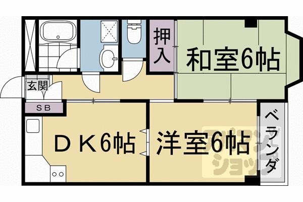 メゾンアーバンスコープ(2DK/3階)の間取り写真