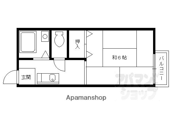 コーポゆり(1K/1階)の間取り写真