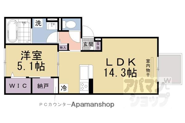 リオ オエステ プラス(1LDK/1階)の間取り写真