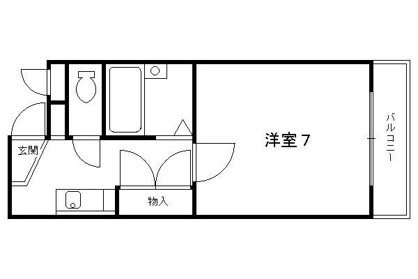 エスポワール松田(1K/1階)の間取り写真