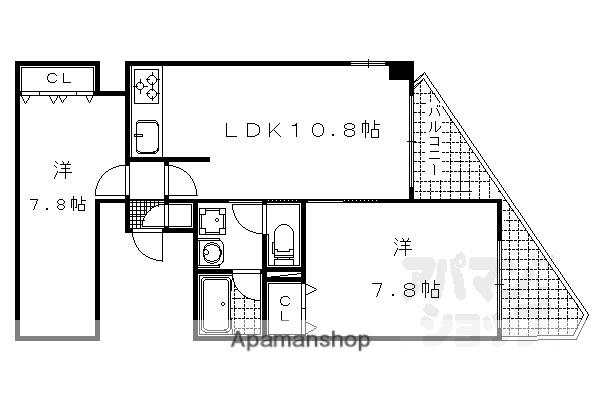 INSIGHT REPOS YAMASHINA ONO(2LDK/5階)の間取り写真