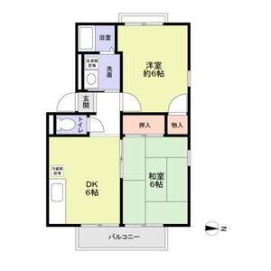 エステートピア松英2棟(2DK/2階)の間取り写真