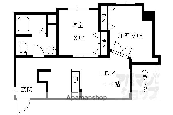 ティーズ・カサ(2LDK/3階)の間取り写真
