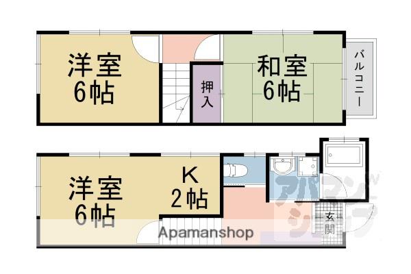 西野山欠ノ上町(3K)の間取り写真