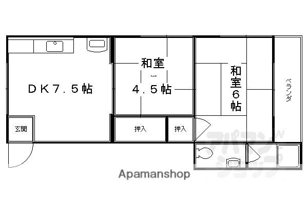 マンション実幸(2DK/2階)の間取り写真