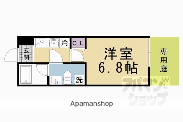 スターアパートメント京都東野(1K/1階)の間取り写真