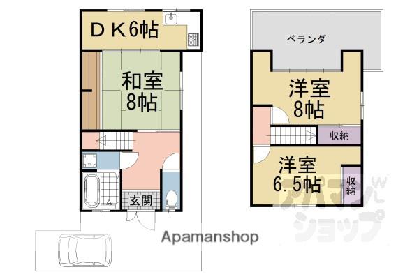 京阪電気鉄道京阪線 淀駅 徒歩9分 2階建 築55年(3DK)の間取り写真