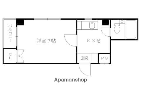 K-HOUSE深草(1K/3階)の間取り写真