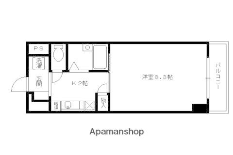 グランマKEIJYOEN(1K/3階)の間取り写真