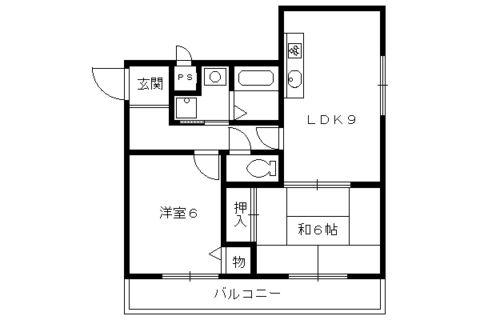 ABC BLDG(2LDK/3階)の間取り写真