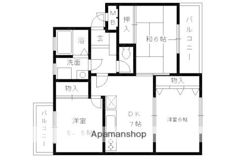 カーサNAKAMURA(3DK/2階)の間取り写真