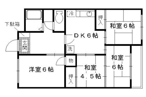 サンハイツ(4DK/2階)の間取り写真
