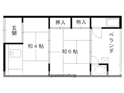 柊荘(2K/1階)の間取り写真